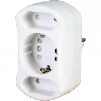 HEINRICH KOPP DUOversal Adaptador Schuko para ficha europeia, Type F para Type C, 250 V, 2,5 A, branco 179602001