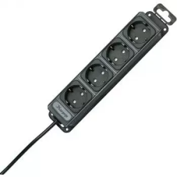 HEINRICH KOPP régua de tomadas 4 tomadas sem interruptor, antracite, cabo 1,4 m, Schuko 127115016
