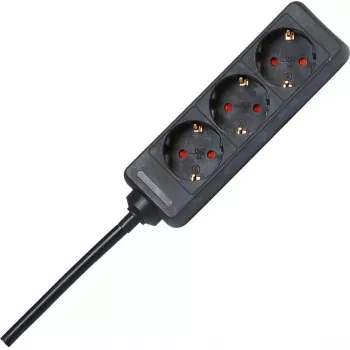 HEINRICH KOPP extensão elétrica, 3 tomadas, 1,4 m, preta 128615005
