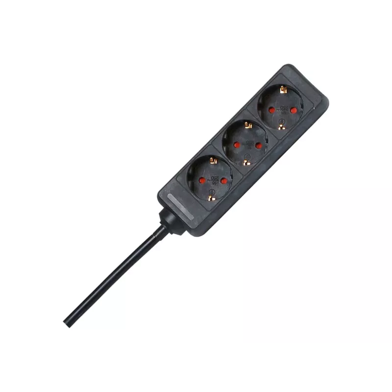 HEINRICH KOPP extensão elétrica, 3 tomadas, 1,4 m, preta 128615005
