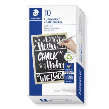 STAEDTLER 344-0 Marcador de giz Lumocolor branco