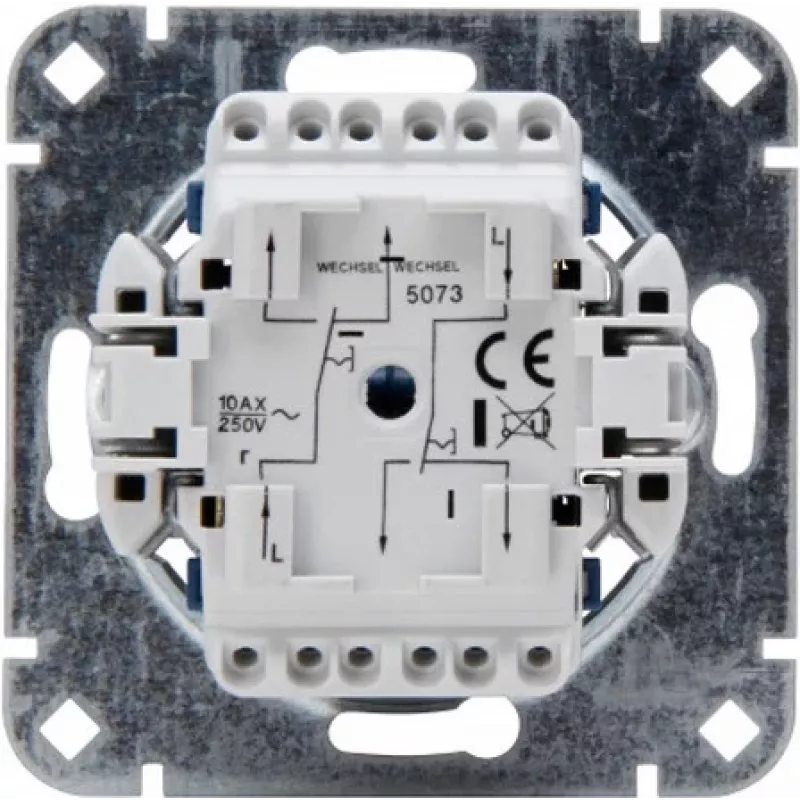 HEINRICH KOPP 507300001 mecanismo de interruptor de comutação para encastrar, 250V, 10AX, alumínio