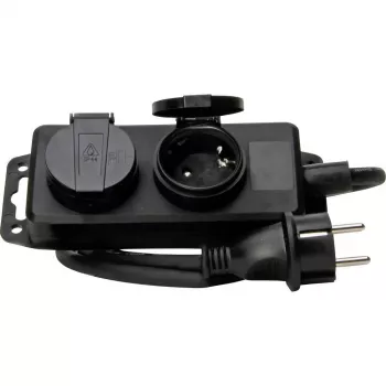 HEINRICH KOPP régua de tomadas schuko 2 tomadas, sem interruptor, preto, 1,5 m 223002043