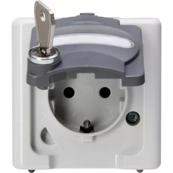 HEINRICH KOPP tomada schuko 1 tomada com fecho de segurança, saliente, IP44, cinzento 103756008