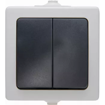 Kopp Paris mecanismo de interruptor de comutação, encastrar, 250 V AC, 10 A, termoplástico, preto/cinzento 565556008
