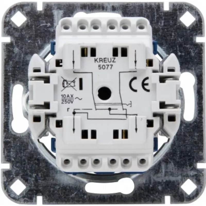 HEINRICH KOPP 507700003 mecanismo de interruptor de comutação para encastrar, alumínio, 250V, 10AX, IP20, terminais de parafuso, cobertura e moldura não incluídas