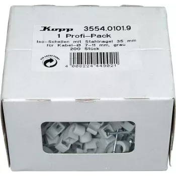 HEINRICH KOPP abraçadeiras de pregos para cabos, feixe Ø 7-11 mm, cinzento, 200 unid. 355401019