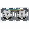 HEINRICH KOPP HK07 KombiQuick tomada Schuko dupla, encastrar, horizontal, preto 133750003