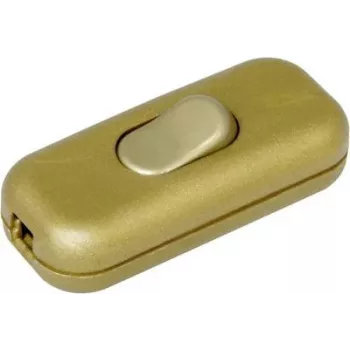 HEINRICH KOPP 191307003 interruptor de cabo com alívio de tração, dourado, unipolar LIG/DESL, 2 A, 250 V AC