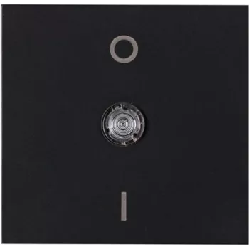 HEINRICH KOPP HK07 tecla plana com lente transparente, marcação I-O e placa de mola, preto mate (bipolar, IP20) 491923000