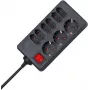 HEINRICH KOPP extensão 9 tomadas Schuko 1,4 m preto/vermelho com interruptor iluminado 129805005