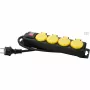 HEINRICH KOPP régua de tomadas 4 tomadas com interruptor, amarelo/preto, 1,5 m 223012002