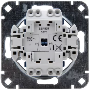 HEINRICH KOPP mecanismo de interruptor duplo, encastrar, 2 tomadas, 250 V, 10 A, terminais de parafuso, termoplástico, IP20 507500007