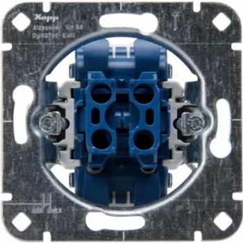 HEINRICH KOPP 507800006 mecanismo de botão duplo de encastrar, 2x NA, 250V, 10AX, alumínio