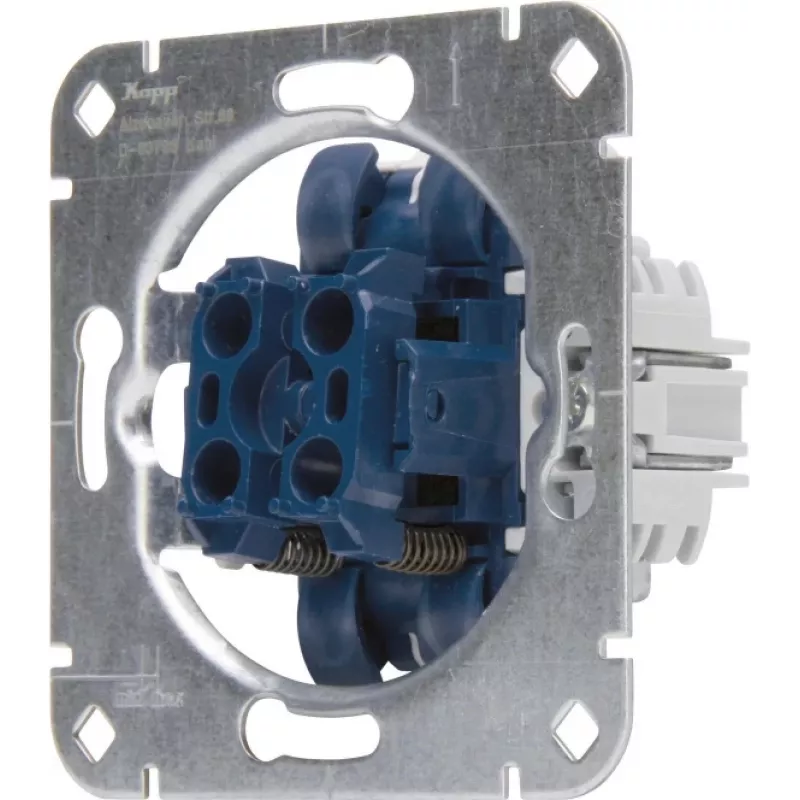 HEINRICH KOPP 507800006 mecanismo de botão duplo de encastrar, 2x NA, 250V, 10AX, alumínio
