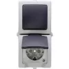 HEINRICH KOPP Nautic cinzento interruptor combinado e tomada com tampa basculante, IP44, 250 V, 16 A 138556008