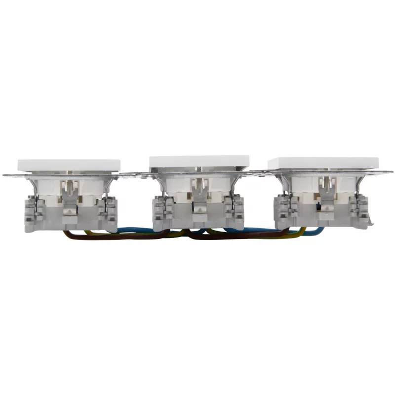 HEINRICH KOPP HK07 KombiQuick tomada tripla de encastrar, horizontal, branco puro 133329009