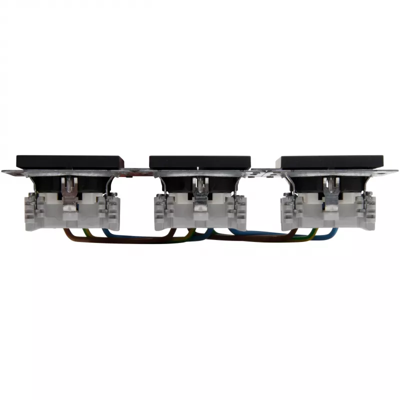 HEINRICH KOPP HK07 KombiQuick mecanismo de tomada Schuko tripla horizontal antracite 133315008