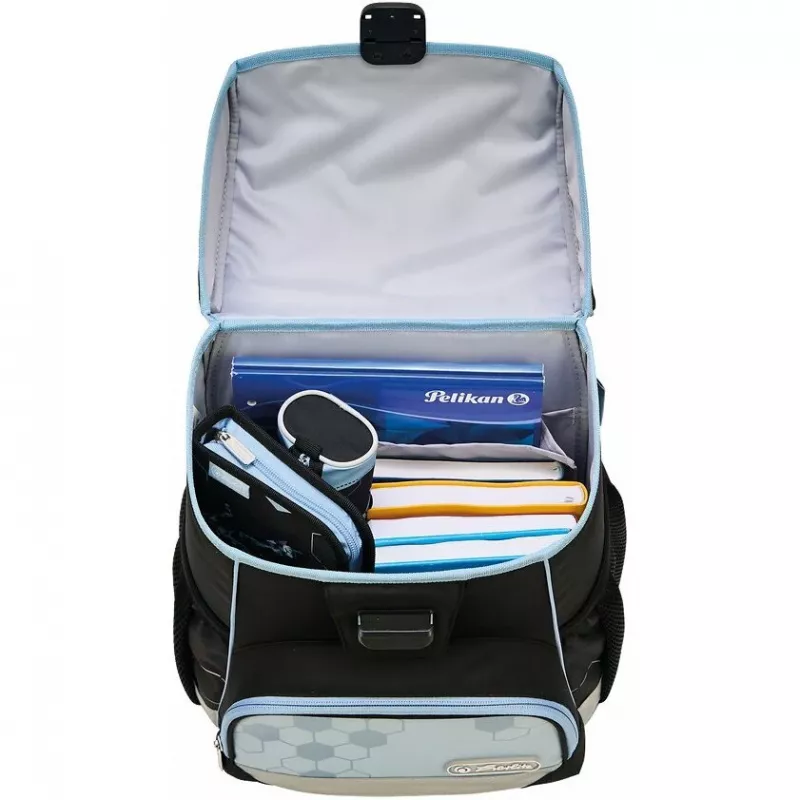 Herlitz Loop Mochila escolar 6-9 anos com Cyber Soccer Robot