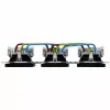 Tomada Schuko múltipla de encastrar Heinrich Kopp HK07 KombiQuick 3 tomadas, horizontal, preta, 16 A, 250 V, IP20, terminais de parafuso, sem proteção para crianças 133350001