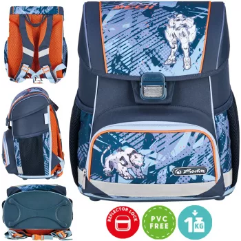 Herlitz Loop Mochila escolar 6-9 anos com Cyber Soccer Footballer