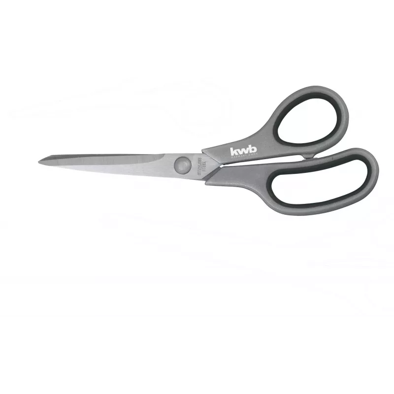Tesoura doméstica KWB 21595, para destros e canhotos, lâmina de aço inoxidável, preta