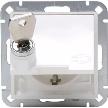 Tomada Schuko com tampa basculante Heinrich Kopp, de sobrepor, IP44, cinzenta, 1 tomada, 16 A, 250 V, série Paris 951529001
