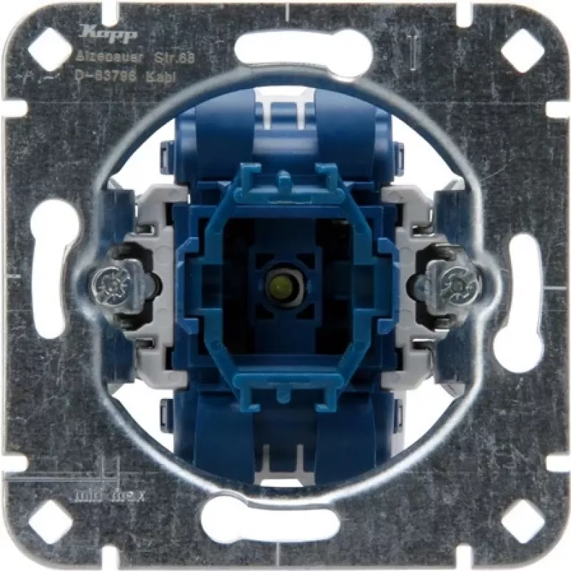 Interruptor de encastrar de comutação/duplo base Heinrich Kopp, 250V, 10AX, IP20, alumínio 508600001