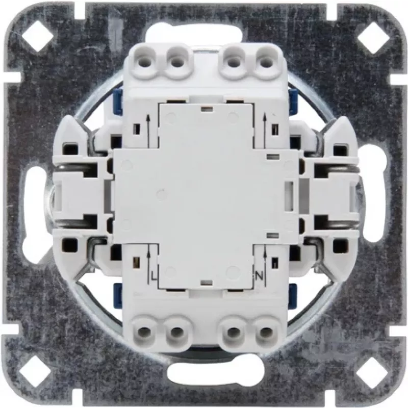 Interruptor de encastrar de comutação/duplo base Heinrich Kopp, 250V, 10AX, IP20, alumínio 508600001