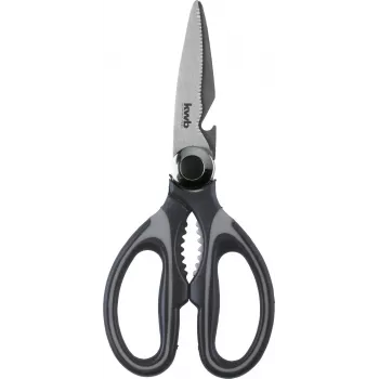 kwb 020721 Tesoura doméstica, lâminas de aço inoxidável, 210 mm, preto