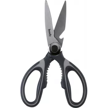 kwb 020721 Tesoura doméstica, lâminas de aço inoxidável, 210 mm, preto