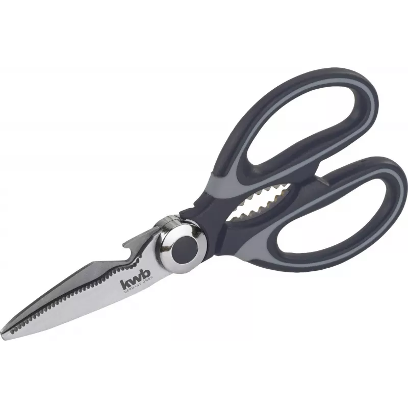 kwb 020721 Tesoura doméstica, lâminas de aço inoxidável, 210 mm, preto