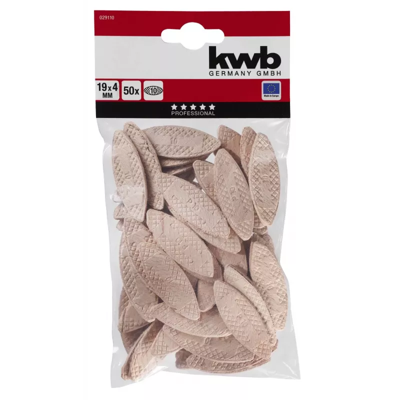 kwb Cavilhas de madeira 10 mm, 50 unid., faia, estriadas, DIN 68150 029110