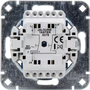HEINRICH KOPP 507900009 Mecanismo de botão para estore/persiana encastrado, 250V, 10AX, IP20, alumínio