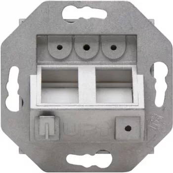HEINRICH KOPP HK07 Placa de parede Keystone com tampa, IP44, 2 portas, preta 953850004