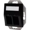 HEINRICH KOPP HK07 Placa de parede Keystone com tampa, IP44, 2 portas, preta 953850004