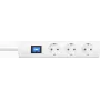Kopp UNOversal Cabo de extensão para interior 3 tomadas Schuko 1,4m branco 232502006