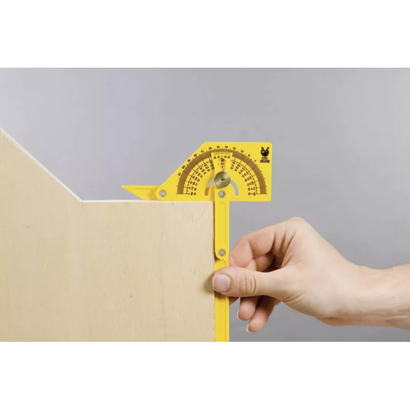 KWB 065800 Esquadro de plástico com parafuso de fixação, 0-180°, 200 mm de comprimento