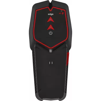 KWB SAFETY-FIXX 11620 Detetor de multimateriais, madeira, metal ferroso, cabo AC sob tensão, 38 mm de profundidade, preto/vermelho