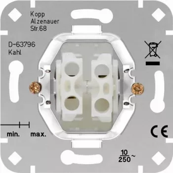 HEINRICH KOPP Série Módulo de interruptor, encastrar, 250V, 10AX, IP20, sem tampa 504000009
