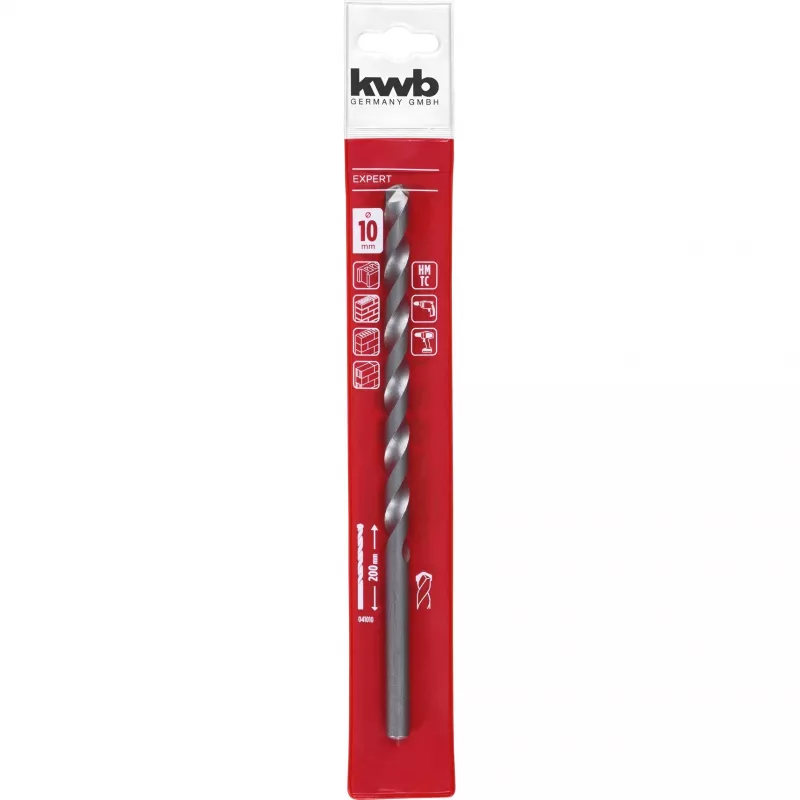 KWB 41010 Broca para pedra broca helicoidal 10 mm x 200 mm