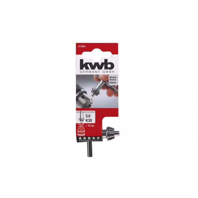 KWB Chave de mandril para mandril de coroa dentada, dentado JACOBS, S8 K30, 273820