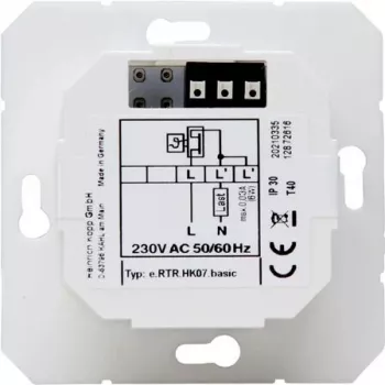 HEINRICH KOPP HK07 Basic Termostato ambiente eletrónico, 230V, 50Hz, 0°C a 40°C, IP20, branco puro 296529003