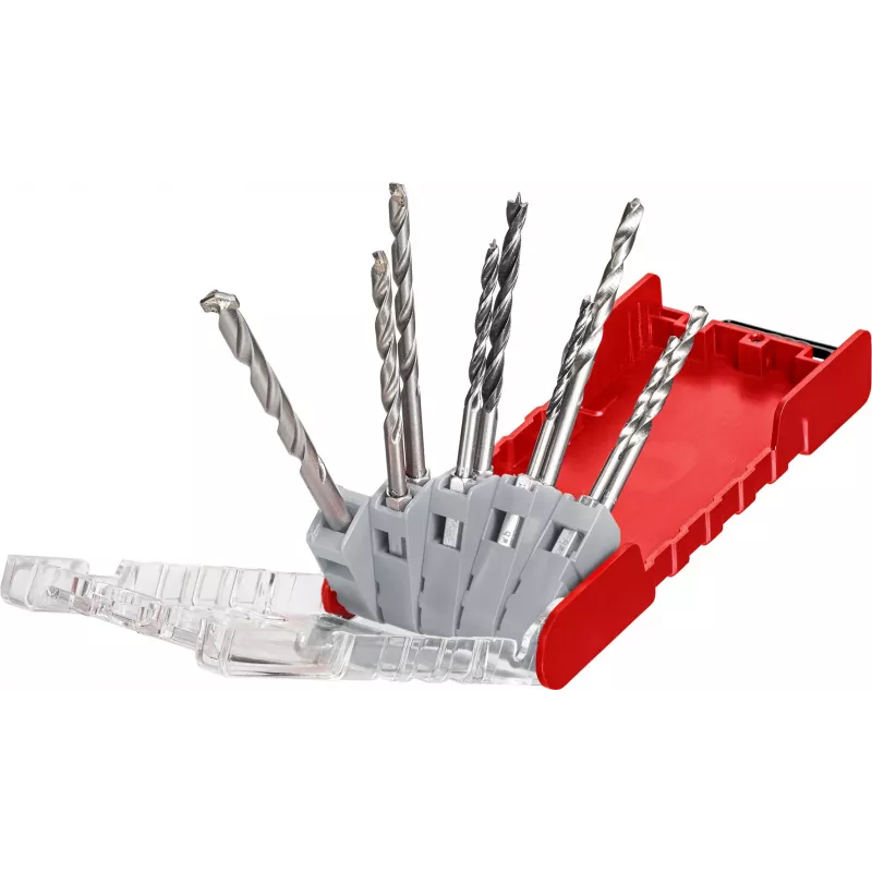 KWB 109155 Conjunto de brocas helicoidais HSS, 9 peças, 1,5-6,0 mm, DIN 338, retificadas, para metal, plástico, madeira