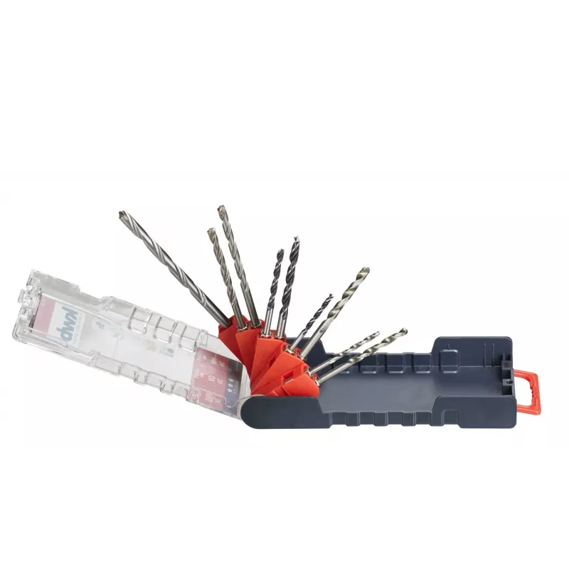 KWB 109155 Conjunto de brocas helicoidais HSS, 9 peças, 1,5-6,0 mm, DIN 338, retificadas, para metal, plástico, madeira