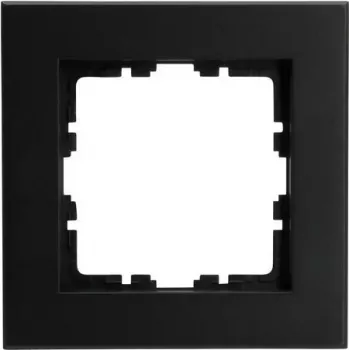 HEINRICH KOPP moldura de cobertura 1 módulo HK07 PURE preto mate (86 x 86 x 9,5 mm, IP20, fixação por aperto) 406850007