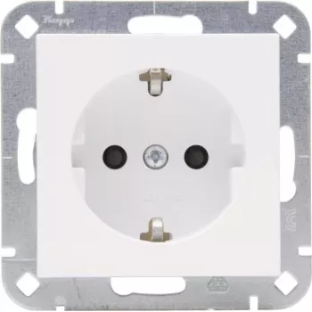 HEINRICH KOPP HK07 tomada Schuko, encastrar, 1 módulo, branco puro, proteção reforçada contra contacto 940032008