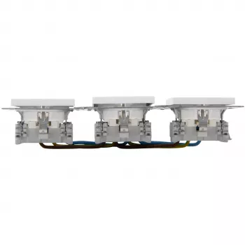 HEINRICH KOPP HK07 KombiQuick tomada Schuko horizontal 3 módulos com proteção para crianças, branco puro 133429002