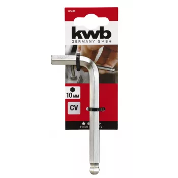 kwb conjunto de chaves Allen 9 peças cabeça esférica métrico aço cromo-vanádio DIN 911 147499