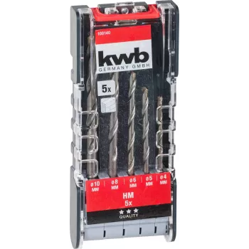 kwb 109140 conjunto de brocas de martelo com pontas de metal duro, 5 peças, 4-10 mm